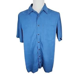 5.11 Tactical Shirt Mens Large Short Sleeve Snap Button Up Blue CCW M
